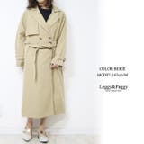 ベージュ | トレンチコート ピーチスキン ロングトレンチコート スプリングコート | Leggy&Paggy