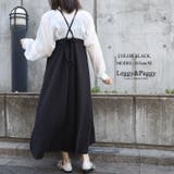 ブラック | カルゼバックリボンワンピース ジャンスカ ロング丈 | Leggy&Paggy
