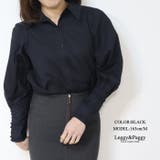 ブラック | デコカフスボリュームスリーブブラウス デザインカフス 袖コンシャス | Leggy&Paggy