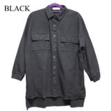 ブラック | コットンフリンジデザインシャツ ミリタリーシャツ スポーティー | Leggy&Paggy
