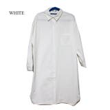 ホワイト | ビッグシルエットシャツワンピース 綿素材 コットンシャツ | Leggy&Paggy