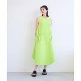 イエローグリーン | ふくれジャガードニットワンピース | LANVIN en Bleu