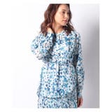 ロイヤルブルー | ボタニカル柄ブラウス | Leilian PLUS HOUSE