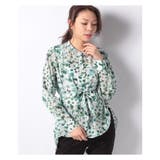 グリーン系 | ボタニカル柄ブラウス | Leilian PLUS HOUSE