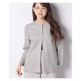 ライトグレー | ノーカラーワンボタンジャケット | Leilian PLUS HOUSE