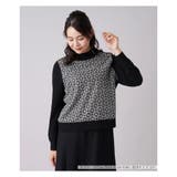 レース刺繍切替ニットプルオーバー | Leilian PLUS HOUSE | 詳細画像1