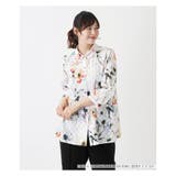 オレンジ系 | フラワープリントブラウス | Leilian PLUS HOUSE