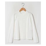 オフホワイト | レース切替えニットプルオーバー | Leilian