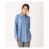 ブルー | ロング丈ダンガリーシャツ | Leilian