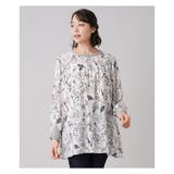 バイオレット | 総柄ブラウス | Leilian PLUS HOUSE