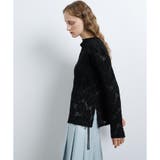 ブラック | カットジャガードプリーツトップス | LANVIN en Bleu