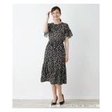 レッド | 洗える鍵プリントワンピ-ス | Leilian