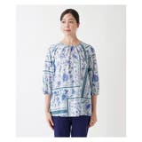 洗える花柄パネルプリントブラウス | Leilian PLUS HOUSE | 詳細画像5