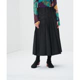 ブラック | ライトタフタプリーツスカート | LANVIN en Bleu