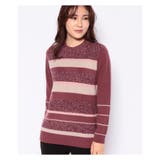 レッド系 | カシミヤボーダーニット | Leilian