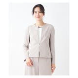 ブラウン系 | 洗えるノーカラージャケット | Leilian PLUS HOUSE