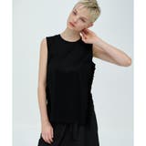 ブラック | サイドフリルノースリーブカットソー | LANVIN en Bleu