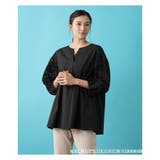 ブラック | 洗えるカットワークレースブラウス | Leilian PLUS HOUSE