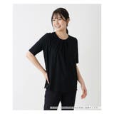 ブラック | バック切替えブラウス | Leilian