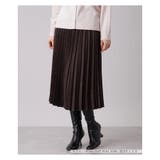 ダークブラウン | スエード調プリーツロングスカート | Leilian