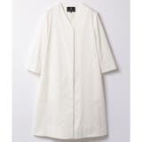 ホワイト | Vネックノーカラーコート | LANVIN COLLECTION