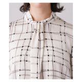 プリントボウタイ風ブラウス | Leilian PLUS HOUSE | 詳細画像8 