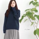 日本製オーバーサイズタートルニット 旬なビッグシルエットでリラックス感♪ウール混… | LFO | 詳細画像3 