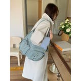 BLUE | スタッズベルテッドショルダーバッグ | LETee