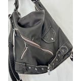 MATTEBLACK | 装飾ベルト付斜めジップショルダーバッグ | LETee
