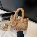 BEIGE | ニットハンドバッグ/ニット素材/マチあり/ちびポーチ付 | LETee