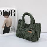 KHAKI | ニットハンドバッグ/ニット素材/マチあり/ちびポーチ付 | LETee