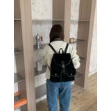 BLACK | スウェットリュックサック レディース 大容量 | LETee