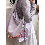 PURPLE | カラフルなロープ カジュアルショルダーバッグ/トートバッグ★ミニポーチつき★ | LETee