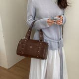 BROWN | ボストンバッグ スタッズベルテッド | LETee