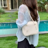 WHITE | 合皮ショルダーバッグ スクエア 丸み | LETee