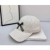 BEIGE | ストライプCAP レースリボン付 | LETee