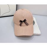 PINK | ストライプCAP レースリボン付 | LETee