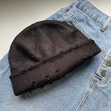 BLACK | メタルホットフィット ニットCAP/極小メタル/キラキラ | LETee