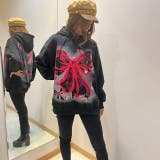 リボンプリントワンウォッシュパーカー/すみくろ | LETee | 詳細画像6 