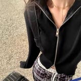 BLACK | ジップアップニットカーディガン | LETee