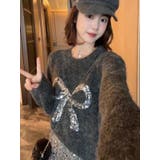 スパンコールリボンニットプルオーバー | LETee | 詳細画像6 