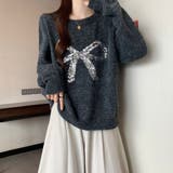 スパンコールリボンニットプルオーバー | LETee | 詳細画像9 