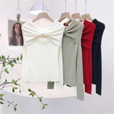 前絞りオフショルニットプルオーバー | LETee | 詳細画像3 