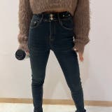 裏起毛デニムカットオフスキニーパンツ | LETee | 詳細画像9