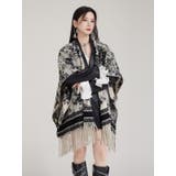 水墨画風ジャカードポンチョ | LETee | 詳細画像8