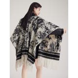 水墨画風ジャカードポンチョ | LETee | 詳細画像9