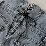 バックレースアップ ハイウエストデニムショートパンツ | LETee | 詳細画像3 