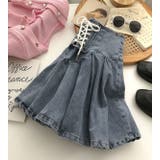 レースアップデニムミニスカート/ボックスプリーツ/ハイウエスト | LETee | 詳細画像11