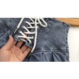 レースアップデニムミニスカート/ボックスプリーツ/ハイウエスト | LETee | 詳細画像4