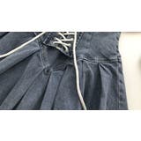 レースアップデニムミニスカート/ボックスプリーツ/ハイウエスト | LETee | 詳細画像5